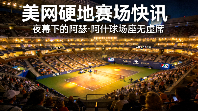 美网硬地赛场快讯 - 夜幕下的阿瑟·阿什球场座无虚席